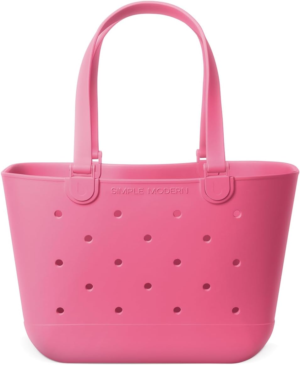 Simple Modern Large Waterproof Beach Bag Velvet Pink